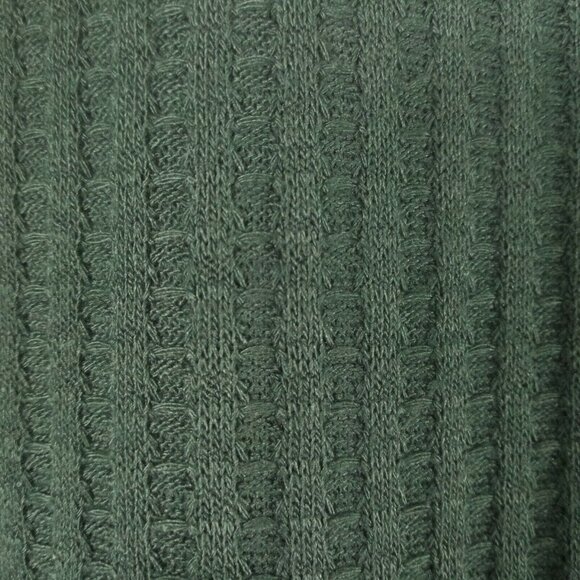 Chaser Womens Waffle Knit Thermal Top Long Sleeve Basil Green Small Button Cuff - Picture 6 of 6